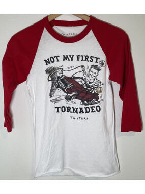 Twisters Not My First Tornadeo Movie Promo Baseball Graphic T-Shirt Red - XS